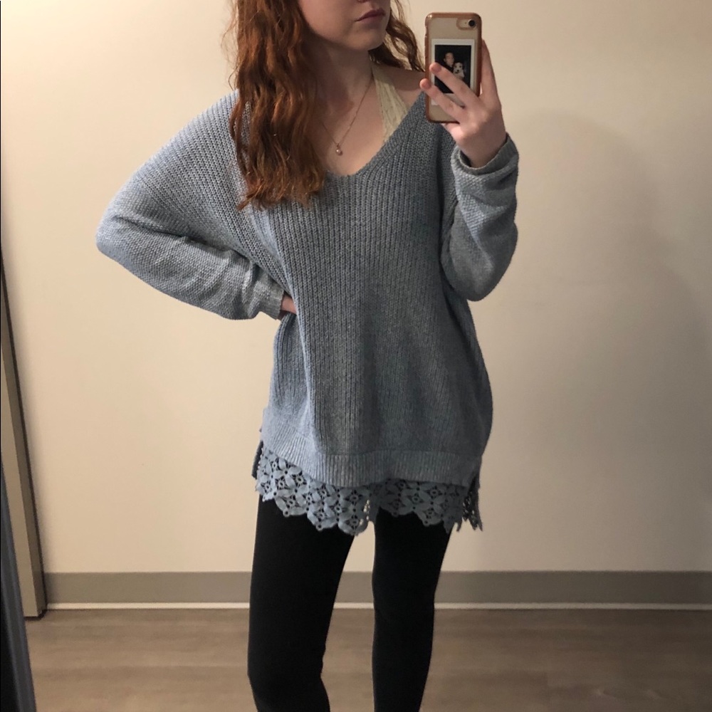 Kimchi Blue Oversized Lace Sweater